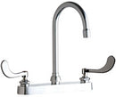 Chicago Faucets 527-GN2AE3-317ABCP Lead-Free Deck-mounted manual faucet with 8" centers