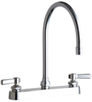 Chicago Faucets 527-GN8AE35ABCP Lead-Free Deck-mounted manual faucet with 8" centers