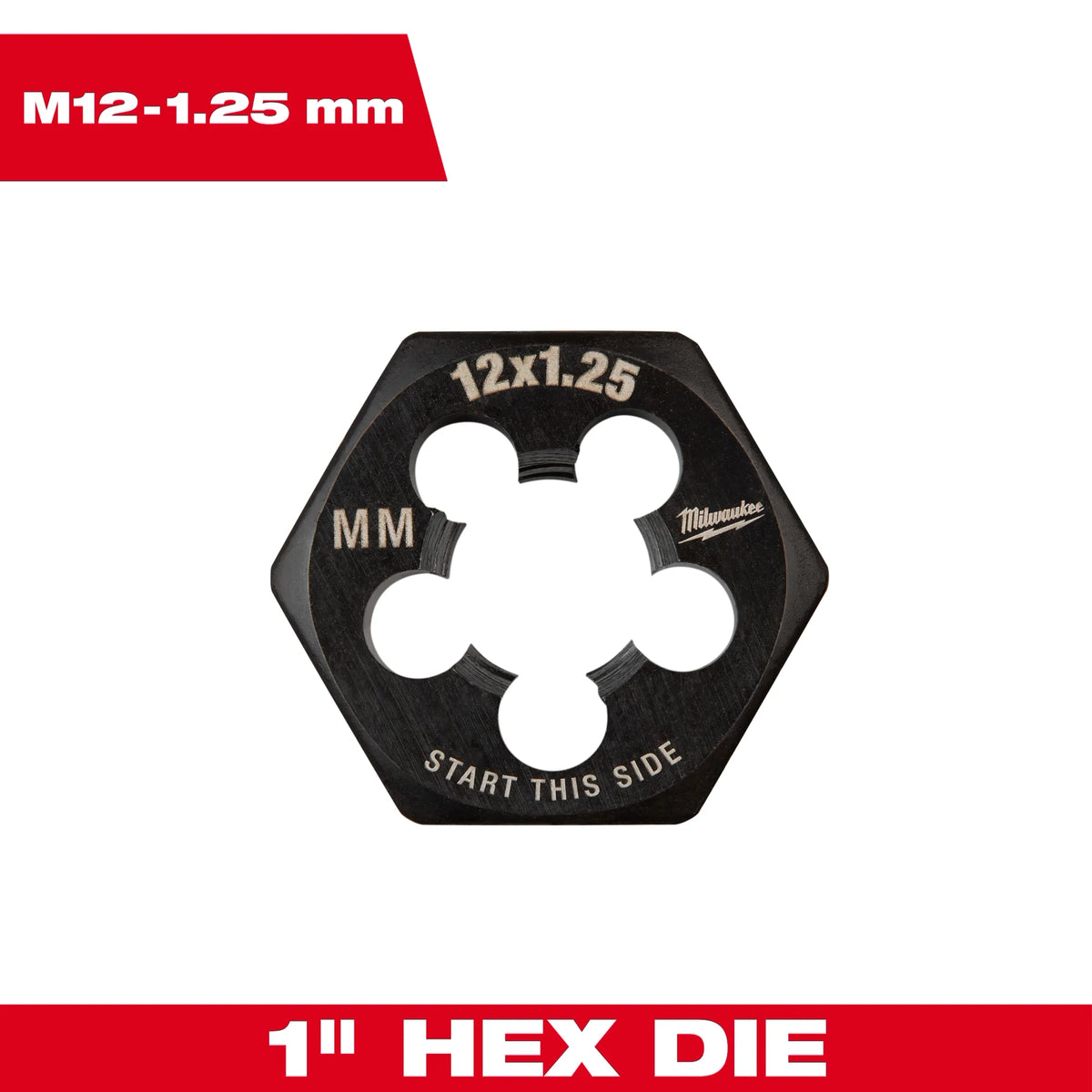 Milwaukee 49-57-5361 M12-1.25 mm 1-Inch Hex Threading Die