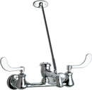 Chicago Faucets 540-LD897SWXF317CP Wall-mounted manual faucet with 8" centers, Brass, NPT