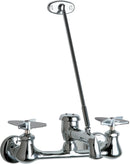 Chicago Faucets 540-LD897SWXF633CP Wall-mounted manual faucet with 8" centers, NPT