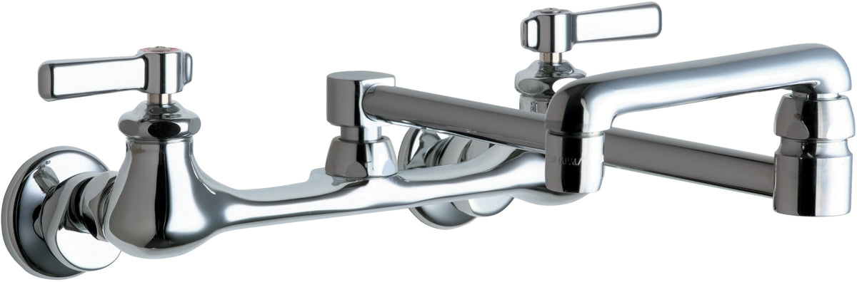 Chicago Faucets 540-LDDJ18E35ABCP Lead-Free Wall-mounted manual faucet with adjustable centers