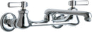 Chicago Faucets 540-LDE1WXFABCP Lead-Free Wall-mounted manual faucet with 8" centers