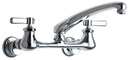 Chicago Faucets 540-LDL8E1ABCP Lead-Free Wall-mounted manual faucet with adjustable centers