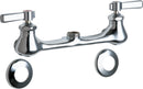 Chicago Faucets 540-LDLESAAB Lead-Free Wall-mounted manual faucet with 8" centers, Brass