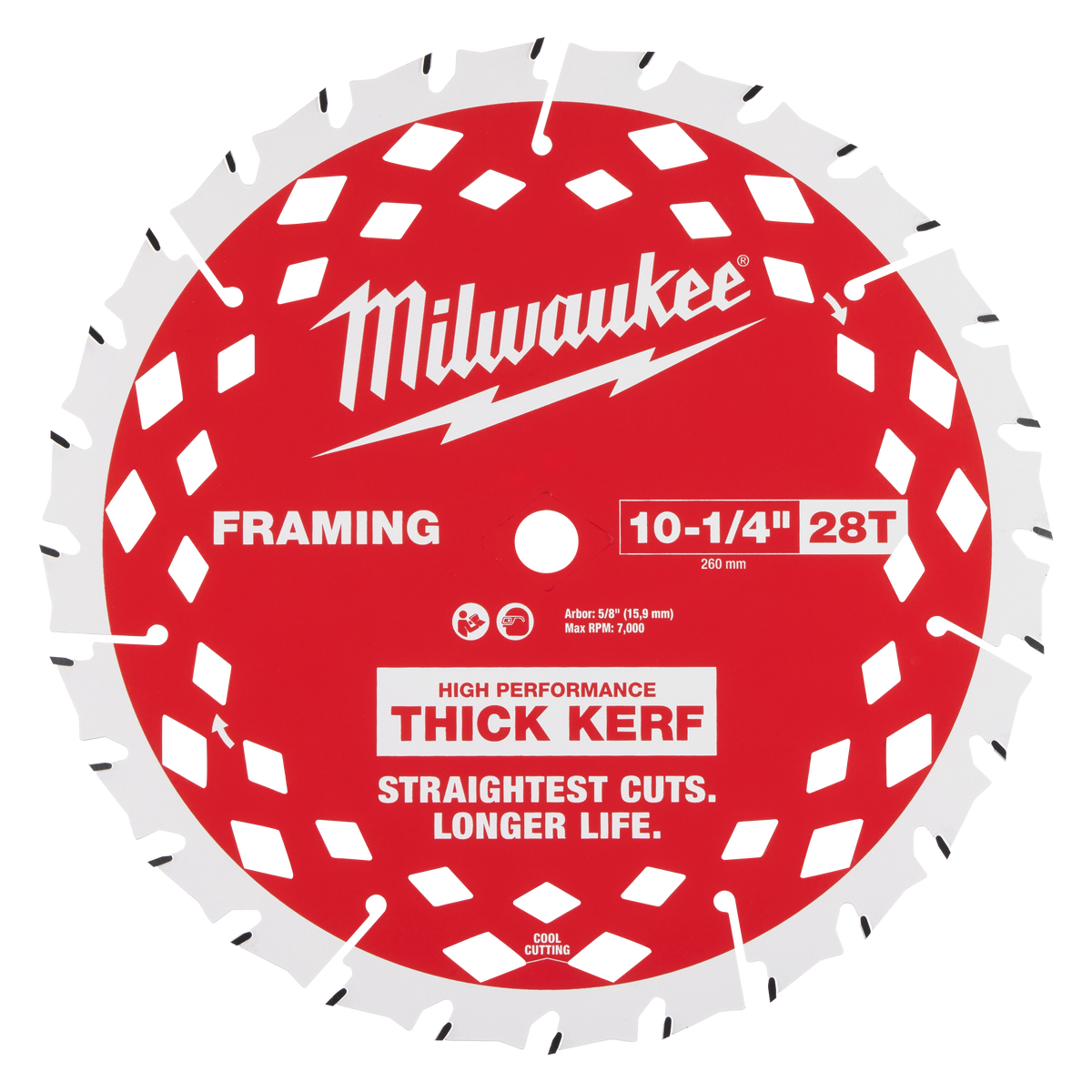 Milwaukee 48-40-1048 10-1/4” 28T Thick Kerf Framing Circular Saw Blade