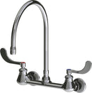 Chicago Faucets 631-GN10AE35SWGAB Lead-Free Wall-mounted manual faucet with adjustable centers