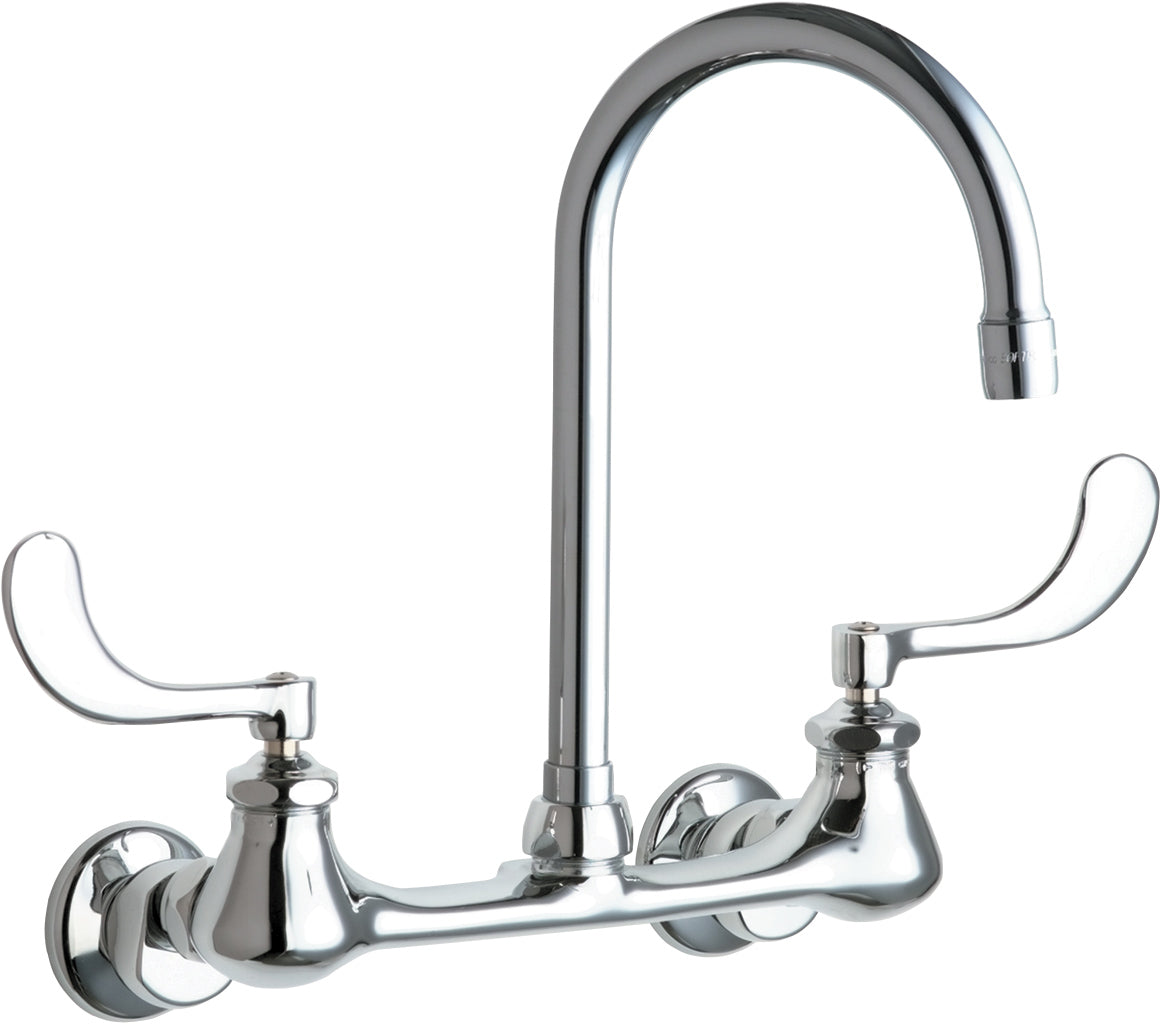 Chicago Faucets 631-GN2AE3ABCP Lead-Free Wall-mounted manual faucet with adjustable centers