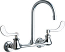 Chicago Faucets 631-GN2AE3VPABCP Lead-Free Wall-mounted manual faucet with adjustable centers
