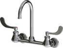 Chicago Faucets 631-GN2AFCABCP Lead-Free Wall-mounted manual faucet with adjustable centers