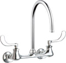 Chicago Faucets 631-GN8FCABCP Lead-Free Wall-mounted manual faucet with adjustable centers