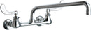 Chicago Faucets 631-L12WXFABCP Lead-Free Wall-mounted manual faucet with 8" centers, Brass, NPT