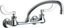 Chicago Faucets 631-L9E35ABCP Lead-Free Wall-mounted manual faucet with adjustable centers