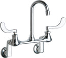 Chicago Faucets 631-RABCP Lead-Free Wall-mounted manual faucet with adjustable centers