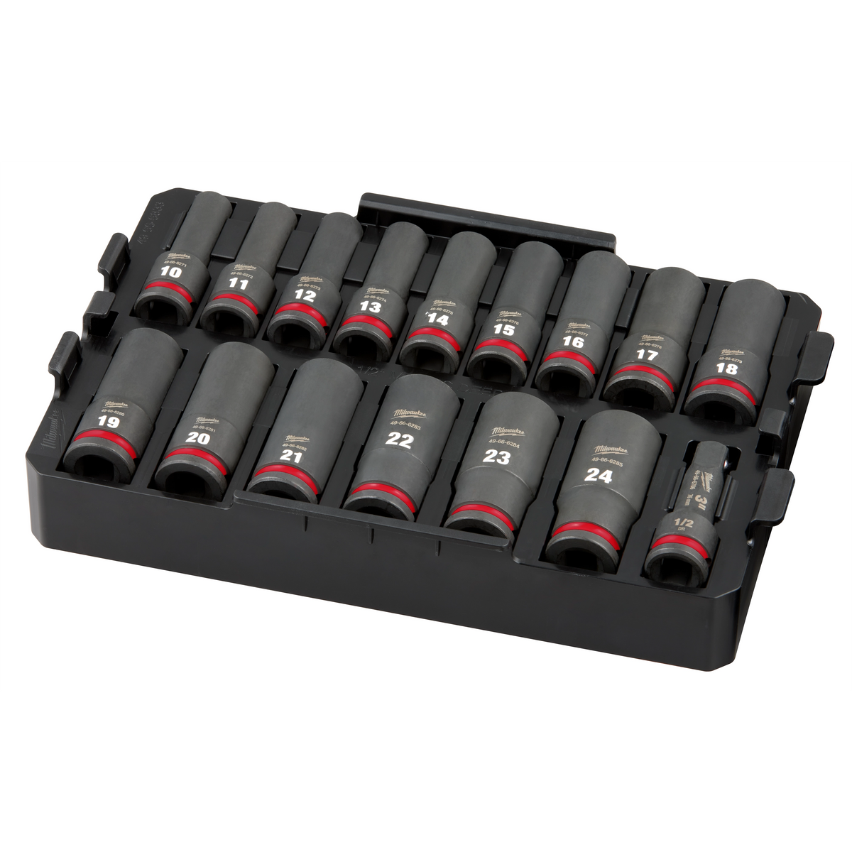 Milwaukee 49-66-6818 16PC SHOCKWAVE Impact Duty Socket 1/2” Drive MM TRAY Set