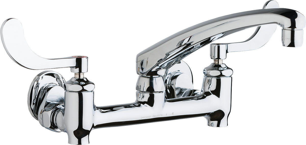 Chicago Faucets 640-L8E35-317YAB Lead-Free Wall-mounted manual faucet with adjustable centers