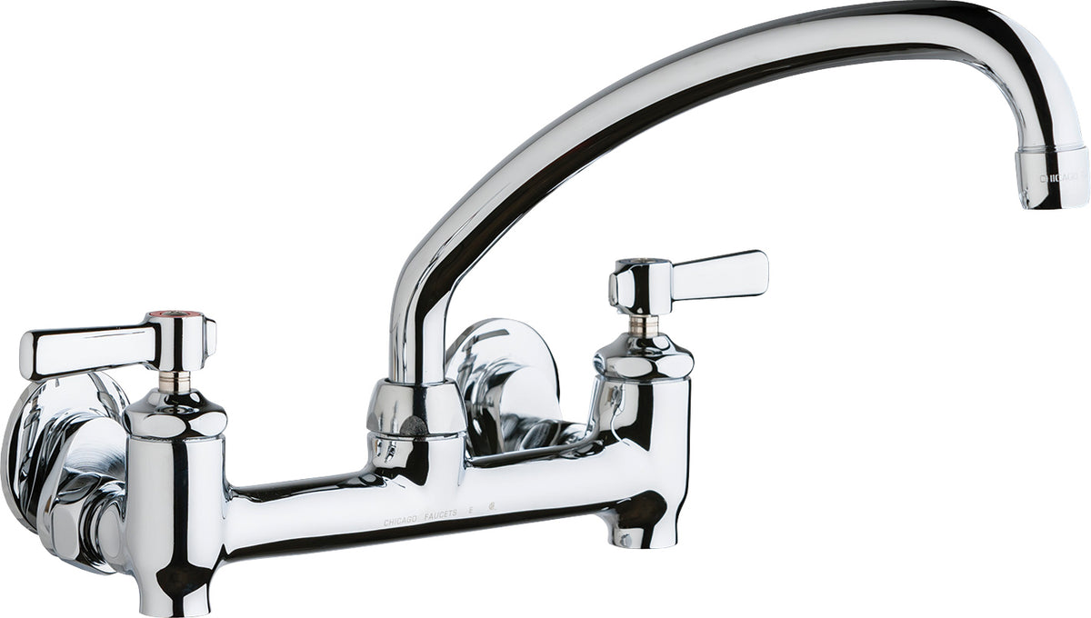 Chicago Faucets 640-L9E35-369YAB Lead-Free Wall-mounted manual faucet with adjustable centers