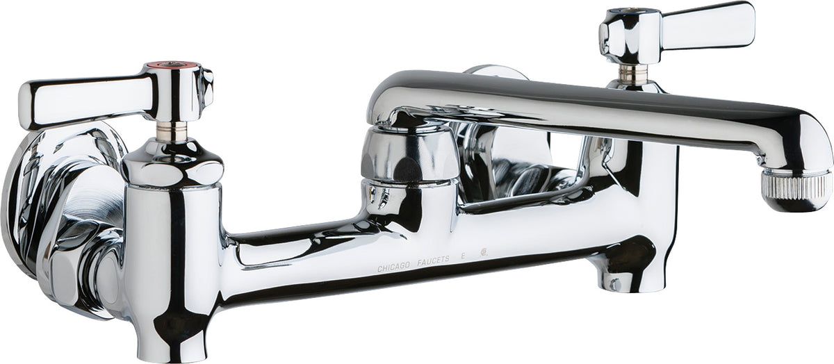 Chicago Faucets 640-S6E1-369YAB Lead-Free Wall-mounted manual faucet with adjustable centers