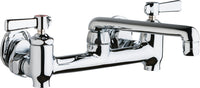 Chicago Faucets 640-S6E35-369YAB Lead-Free Wall-mounted manual faucet with adjustable centers