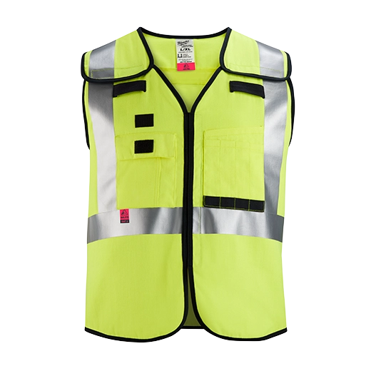 Milwaukee 48-73-5314 AR/FR Cat. 1 Class 2 Breakaway High Visibility Yellow Safety Vest - 4XL/5XL (ANSI/CSA) (Pack of 7)