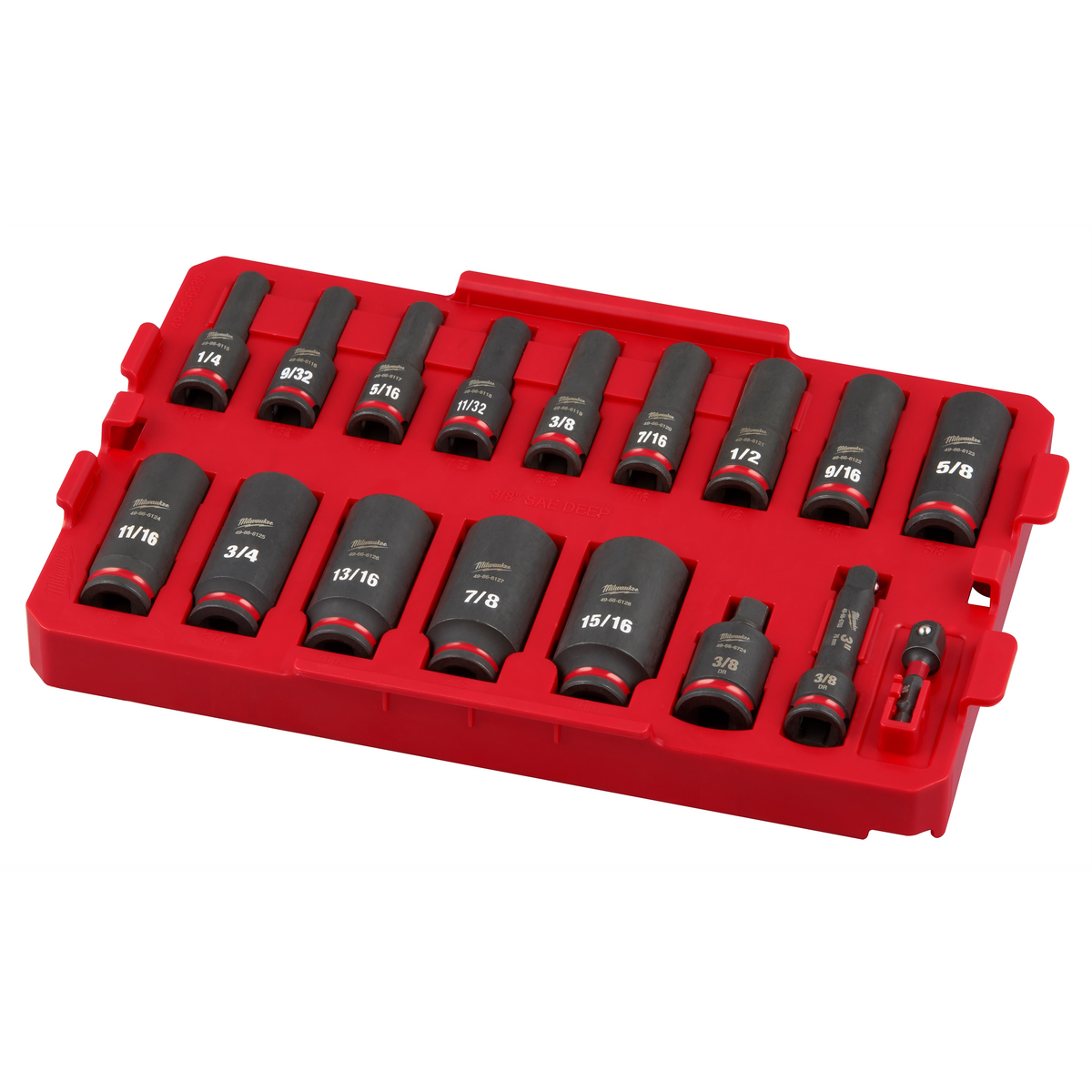 Milwaukee 49-66-6815 17PC SHOCKWAVE Impact Duty Socket 3/8” Drive SAE TRAY Set