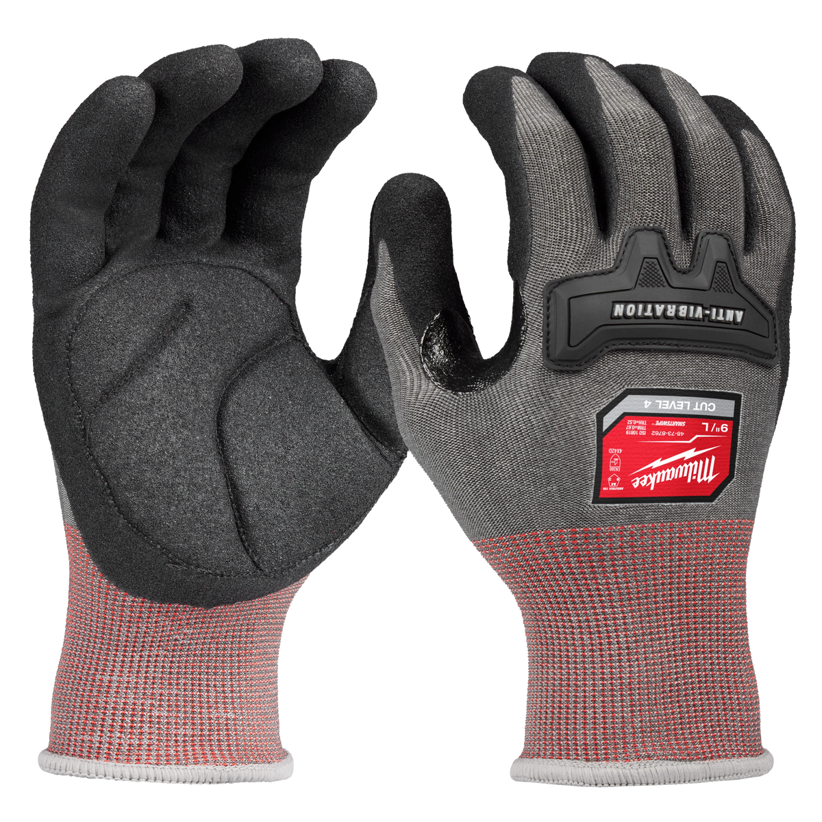 Milwaukee 48-73-8762 Anti-Vibration Cut Level 4 High Dexterity Nitrile Dipped Glove - L (Pack of 6)