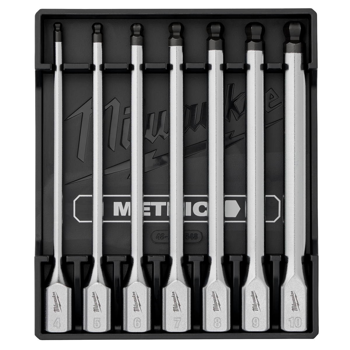Milwaukee 48-22-9548 7pc 3/8” Drive Long Ball End Hex Bit Socket Set - Metric