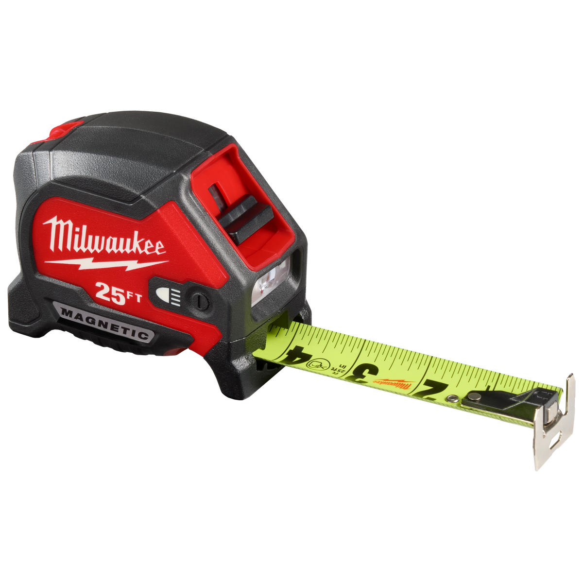 Milwaukee 48-22-0428 25ft Magnetic Tape Measure w/ Rechargeable 100L Light (Pack of 5)