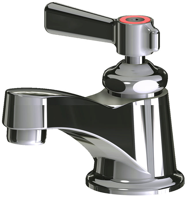 Chicago Faucets 730-HOTXKABCP Lead-Free Deck-mounted manual faucet, single-hole, single-supply