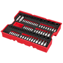 Milwaukee 48-22-0152 77 pc. 1/4” & 3/8” Drive Metric, SAE, & Torx Socket Set with Tray for PACKOUT Drawers