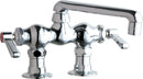 Chicago Faucets 772-ABCP Lead-Free Deck-mounted manual faucet with 3-3/8" centers, Brass