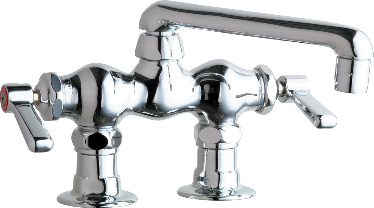Chicago Faucets 772-E35ABCP Lead-Free Deck-mounted manual faucet with 3-3/8" centers