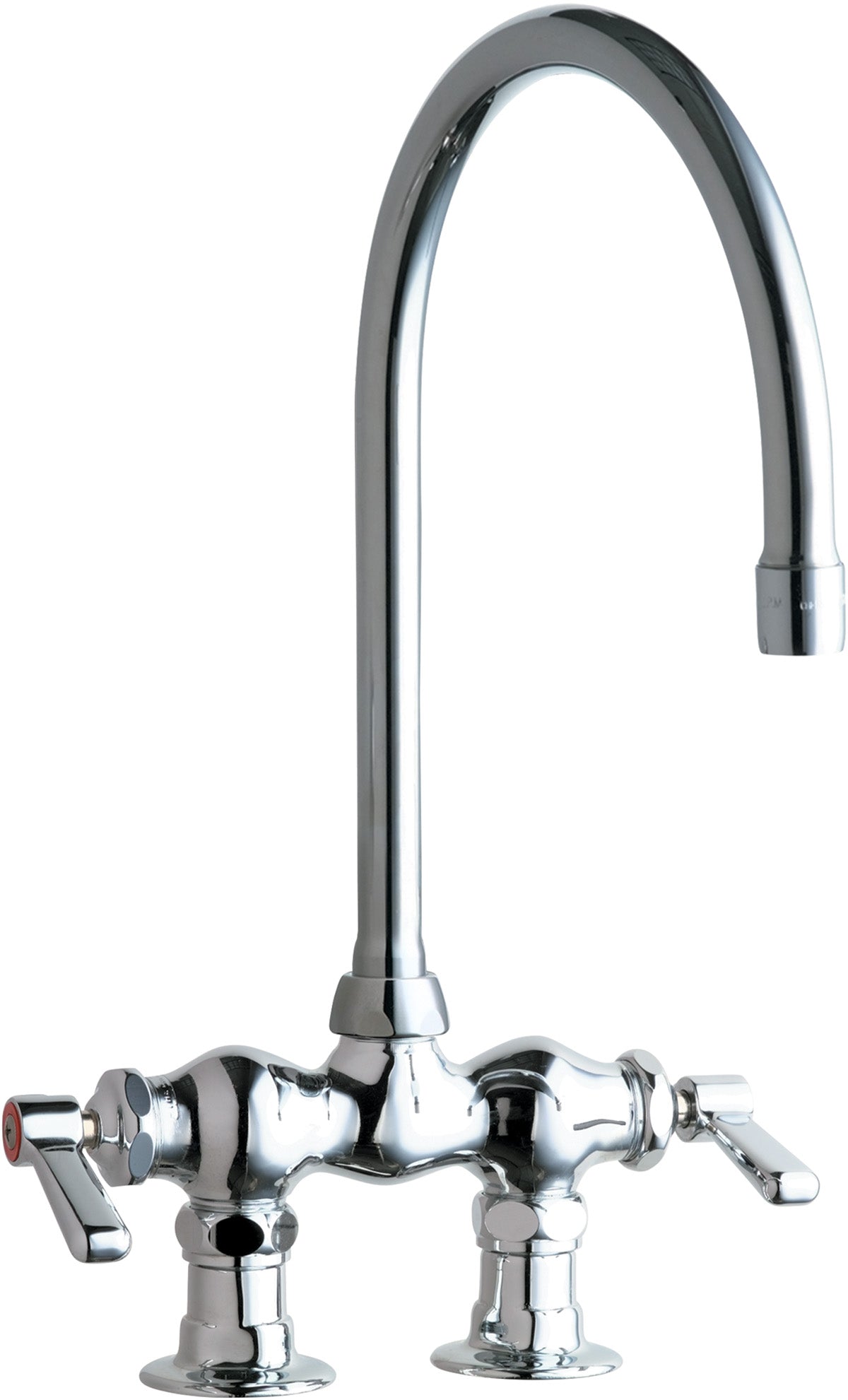 Chicago Faucets 772-GN8AE35ABCP Lead-Free Deck-mounted manual faucet with 3-3/8" centers