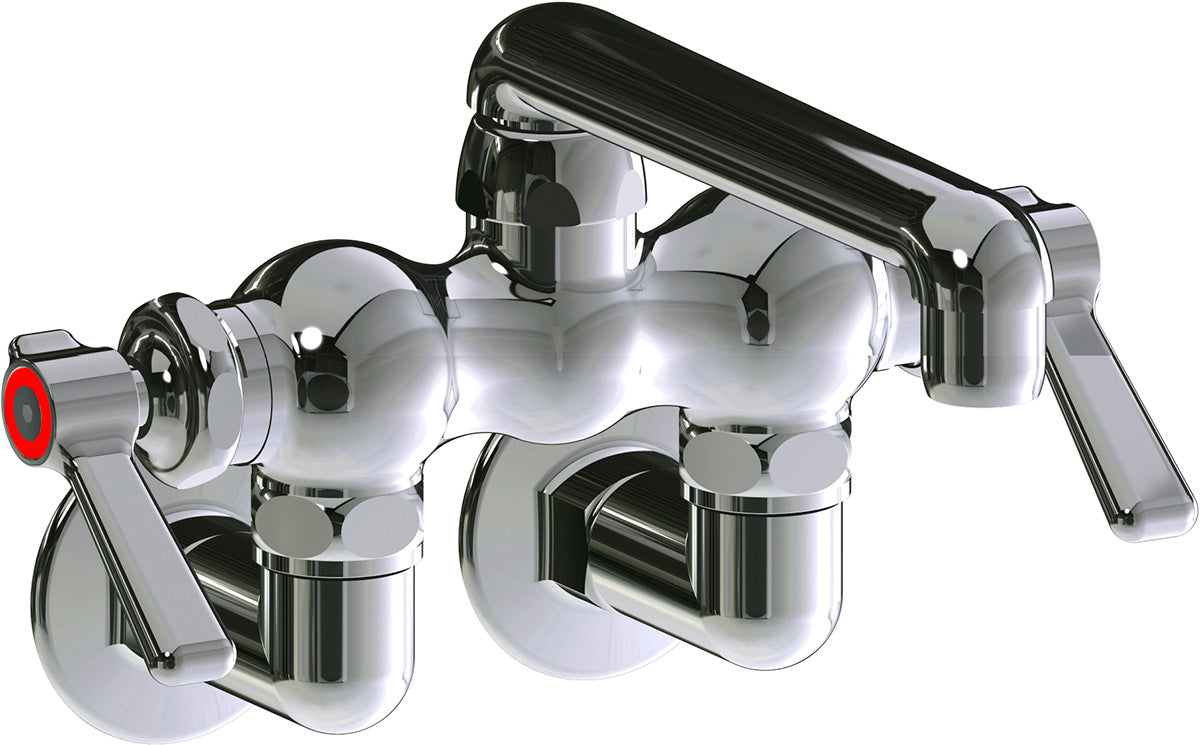 Chicago Faucets 772-SSABCP Lead-Free Wall-mounted manual faucet with 3-3/8" centers, Brass, NPT