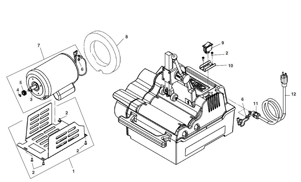 RIDGID 13168 Motor Cover (Inc. Ref. 2), for 122XL Copper Cutting and Prep Machine
