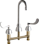 Chicago Faucets 786-GN1AE3XKAB Lead-Free Deck-mounted manual faucet with 8" centers