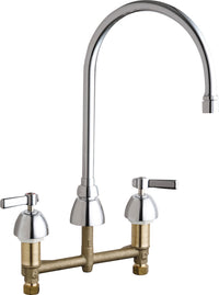 Chicago Faucets 786-GN8AE3V369AB Lead-Free Deck-mounted manual faucet with 8" centers
