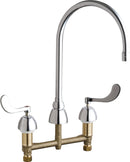 Chicago Faucets 786-GN8AE73ABCP Lead-Free Deck-mounted manual faucet with 8" centers