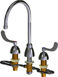 Chicago Faucets 786-HGN8AE3-317AB Lead-Free Deck-mounted manual faucet with adjustable centers
