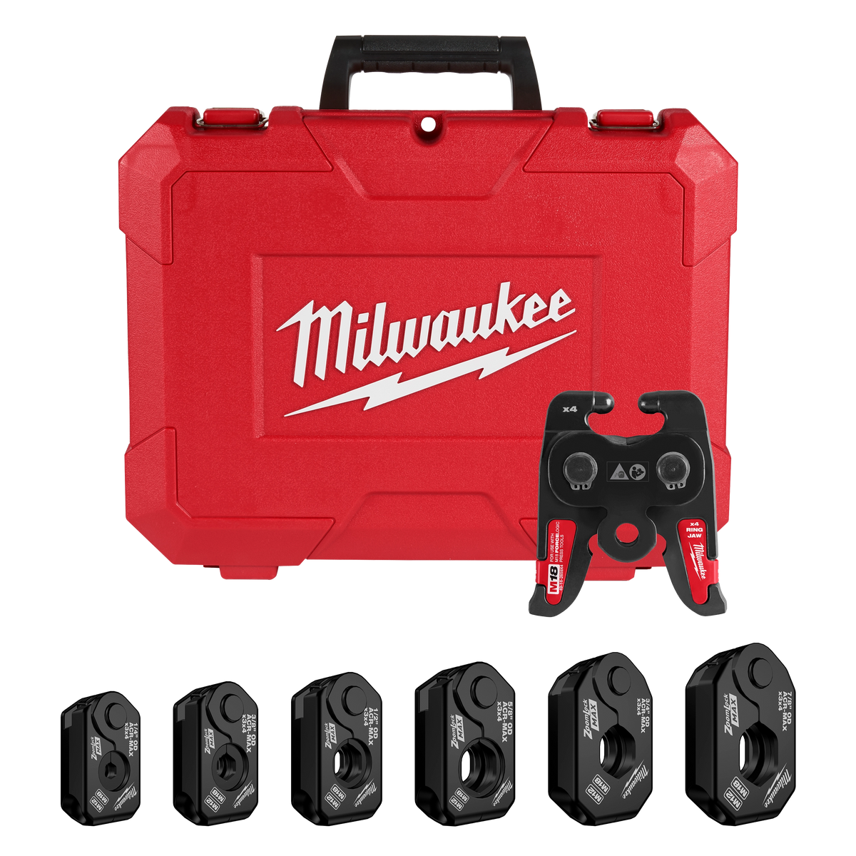 Milwaukee 49-16-2661ZX ¼” – 7/8” ZoomLock MAX & >B< MaxiPro Pivoting Press Ring Kit for M18 FORCE LOGIC Press Tool