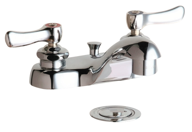 Chicago Faucets 797-VABCP Lead-Free Deck-mounted manual faucet, 4" centers, with pop-up drain
