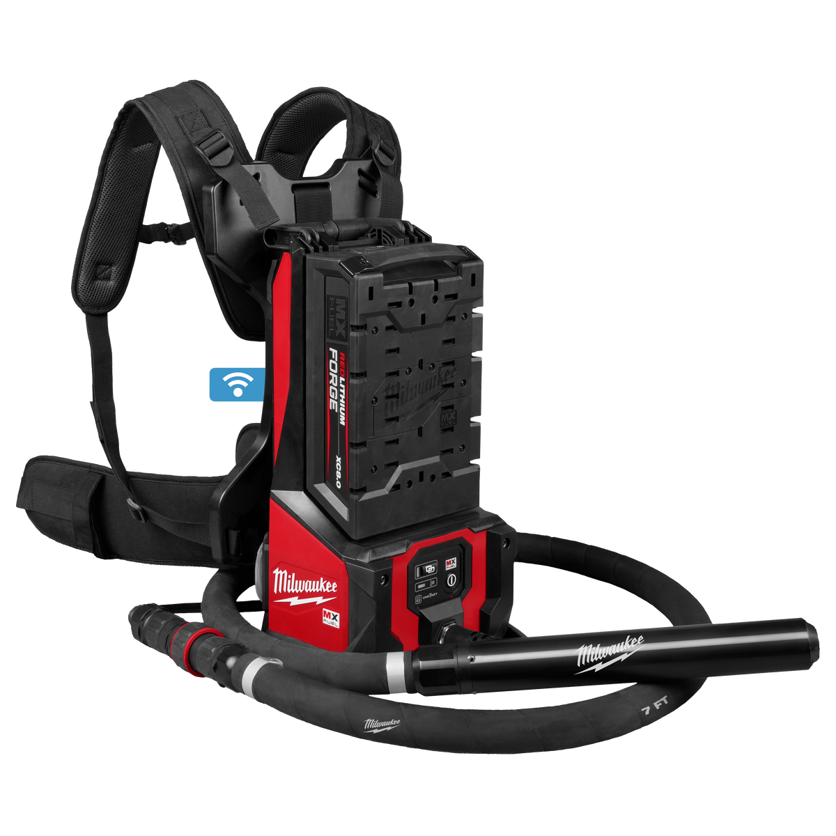 Milwaukee MXF372-2XCB MX FUEL Backpack High Cycle Concrete Vibrator Kit w/ 7' Whip / 1.75" Head