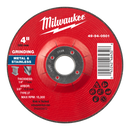 Milwaukee 49-94-0501 4" x 1/4" x 5/8" Metal Grinding Wheel - Type 27 (Pack of 10)