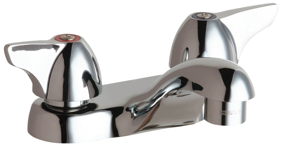 Chicago Faucets 802-V1000E66ABCP Lead-Free Deck-mounted manual faucet with 4" centers