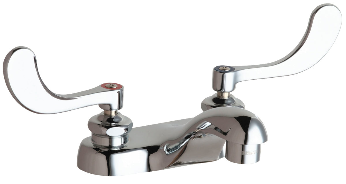 Chicago Faucets 802-V317XKABCP Lead-Free Deck-mounted manual faucet with 4" centers