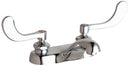 Chicago Faucets 802-VE2805-317ABCP Lead-Free Deck-mounted manual faucet with 4" centers
