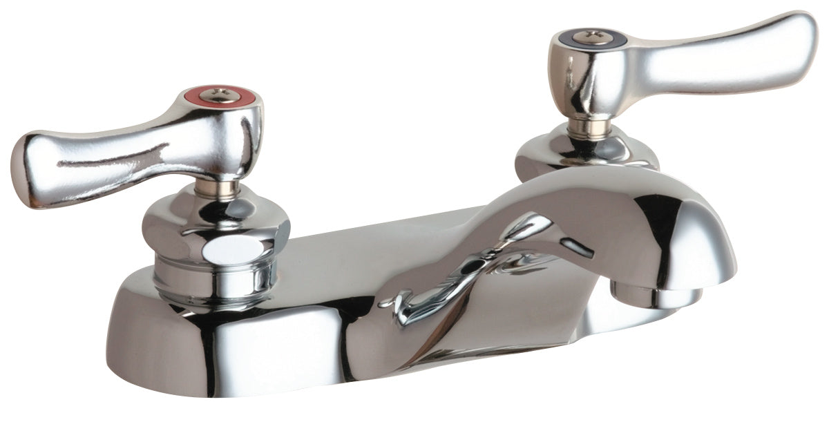 Chicago Faucets 802-VE34VPABCP Lead-Free Deck-mounted manual faucet with 4" centers