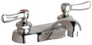 Chicago Faucets 802-VXKABCP Lead-Free Deck-mounted manual faucet with 4" centers, Brass, NPSM