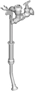 Chicago Faucets 809-317XKCP Bed pan cleaner with loose key shutoff, NPT