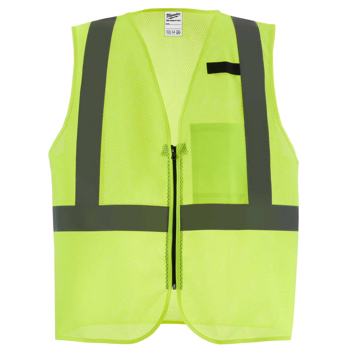 Milwaukee 48-73-2253 Class 2 High Visibility Yellow Mesh One Pocket Safety Vest - 2X/3X (ANSI/CSA)